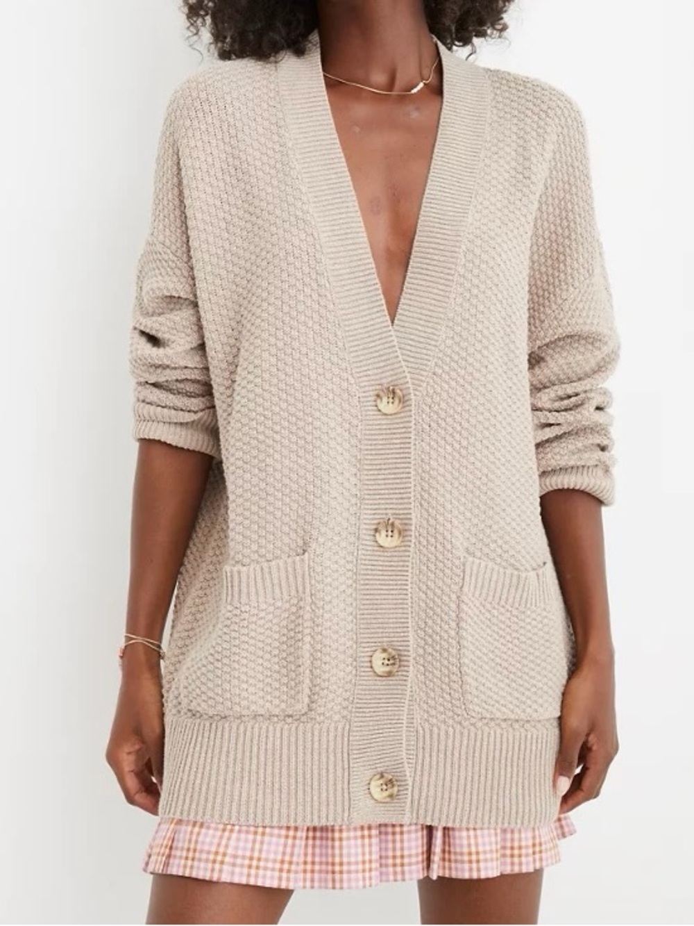 Aerie oversized varsity Knit Cardigan, 100% cotton